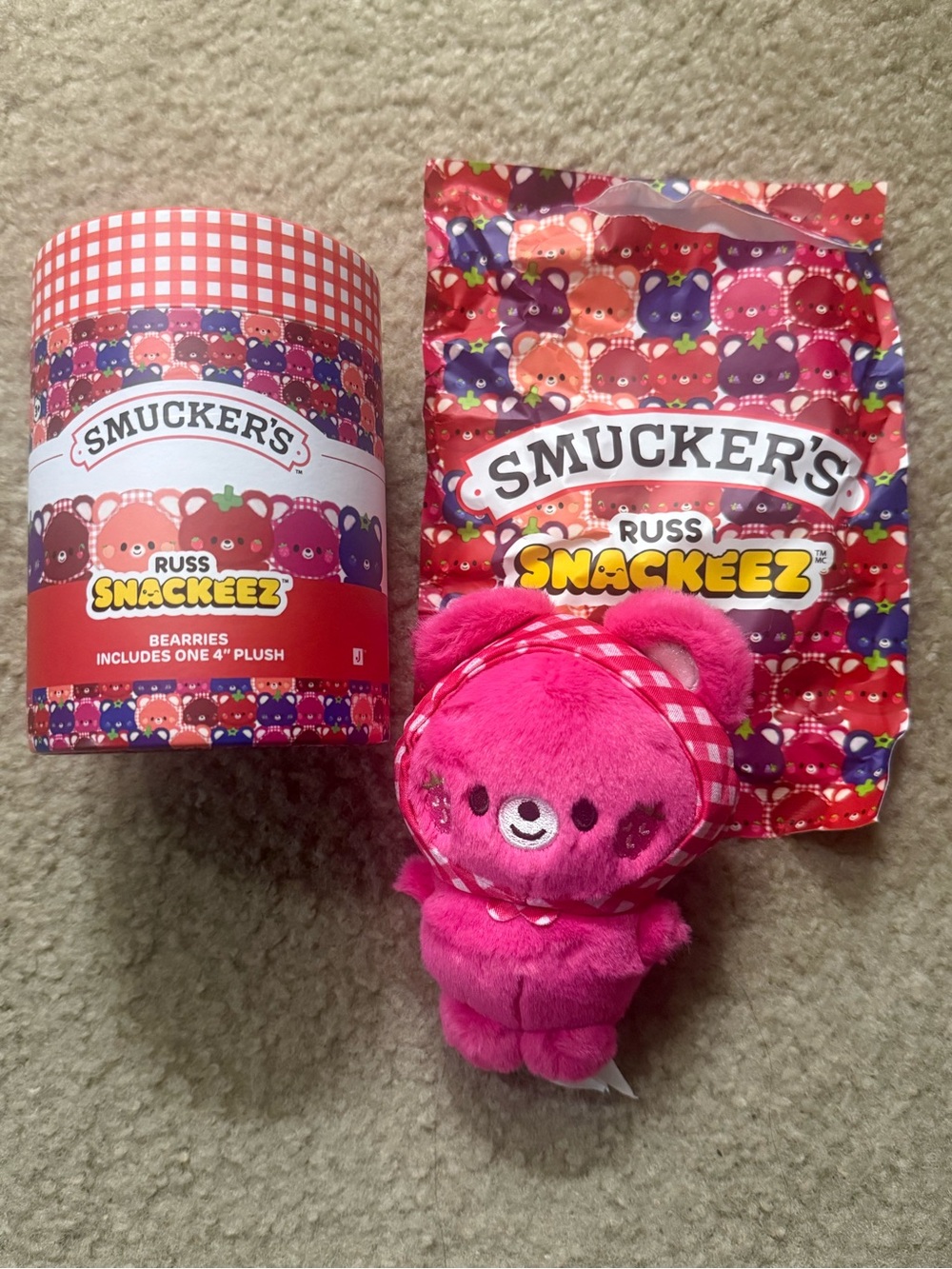 Smucker's Russ Snackeez Mixed Berry Bear Plush